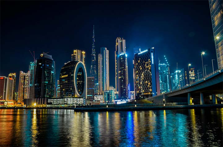 Traditional Dhow Dinner Cruise on Dubai Creek at night