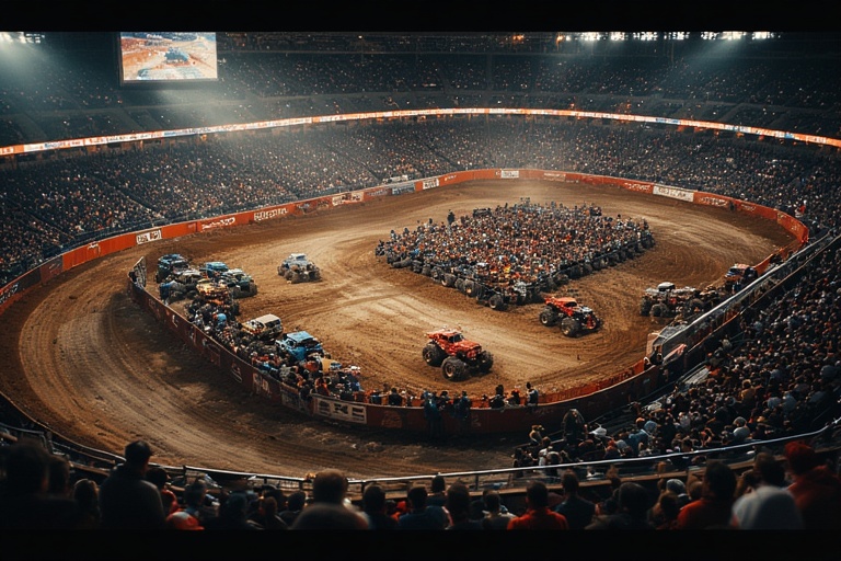 Monster Truck show with Crowd