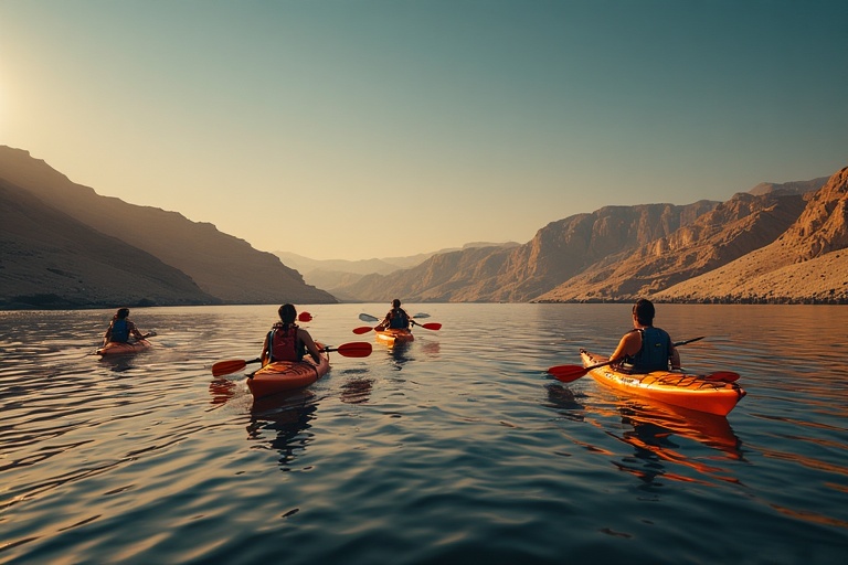 Hatta Dam kayaking adventure in UAE sightseeing tour